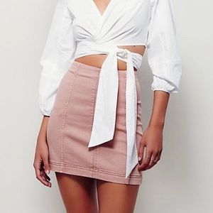 Free people “Modern Femme” blush skirt